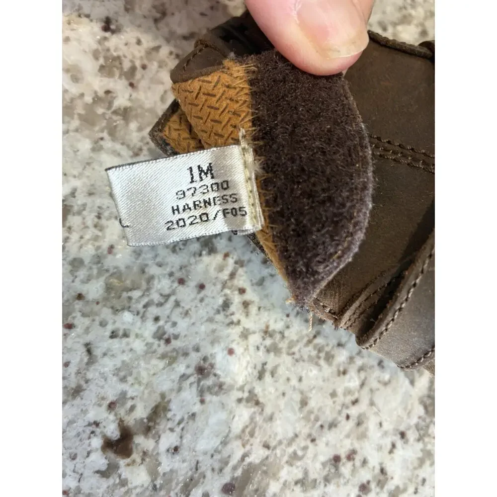 FRYE Harness Brown Leather Soft Sole Infant Baby Boots Booties 1 M